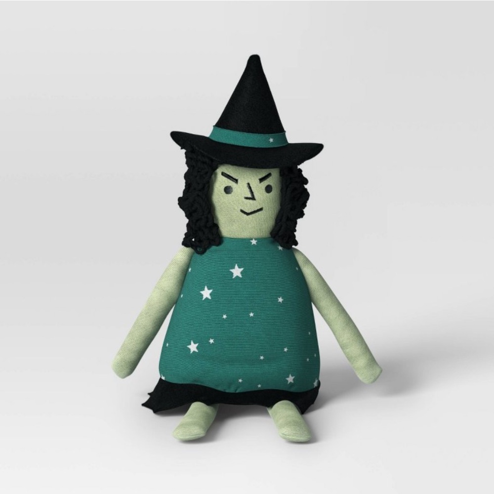Witch Character Sitabout Figurine - Hyde and EEK! Boutique™ Dark Teal Green/Blac